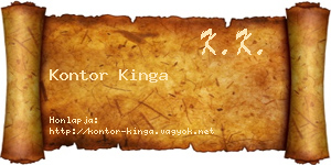 Kontor Kinga névjegykártya